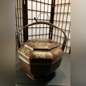 Chinese Wedding Basket with Metal Detail on Handle